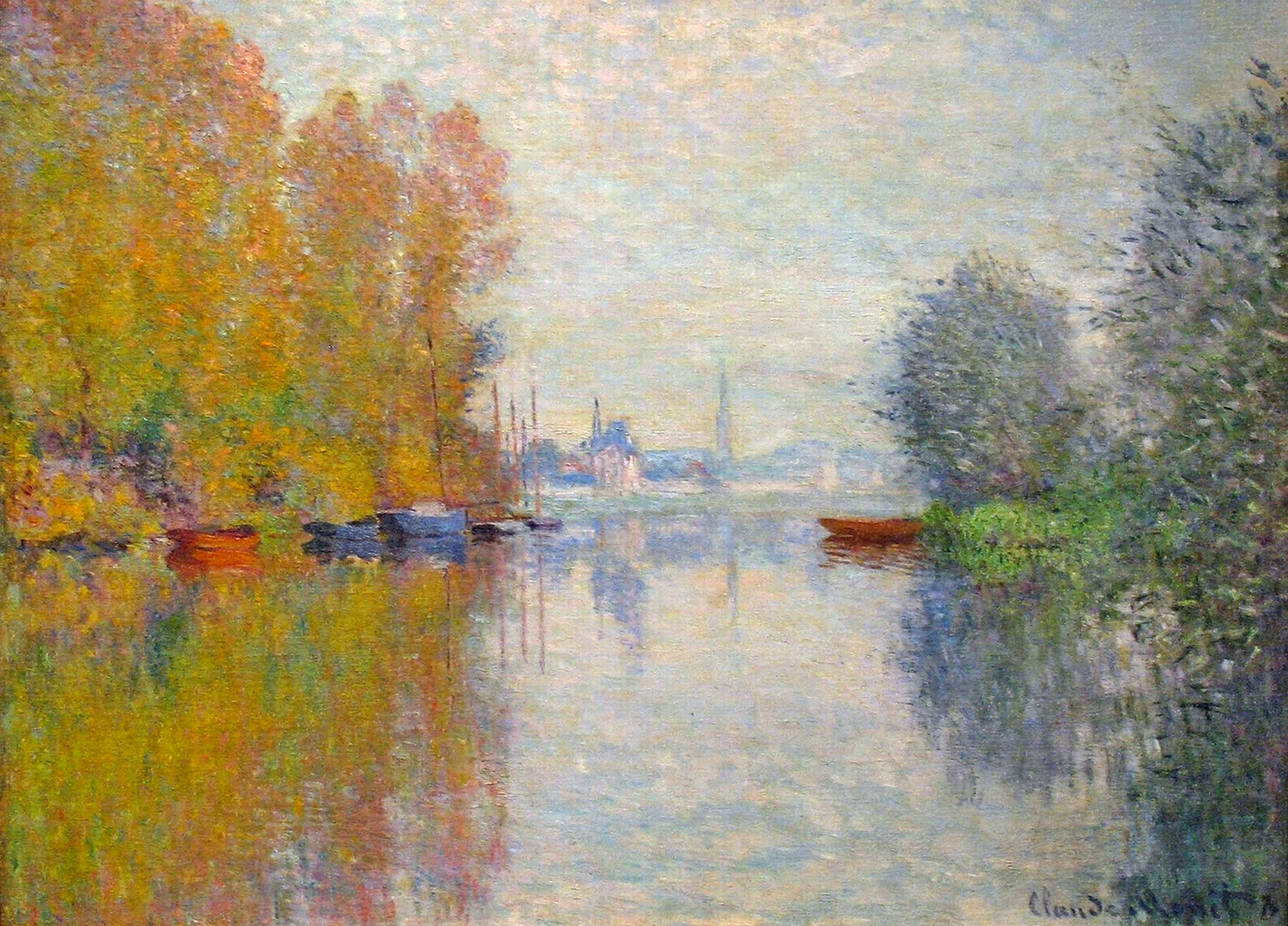 Autumn on the Seine at Argenteuil (1873) - Claude Monet Tablo