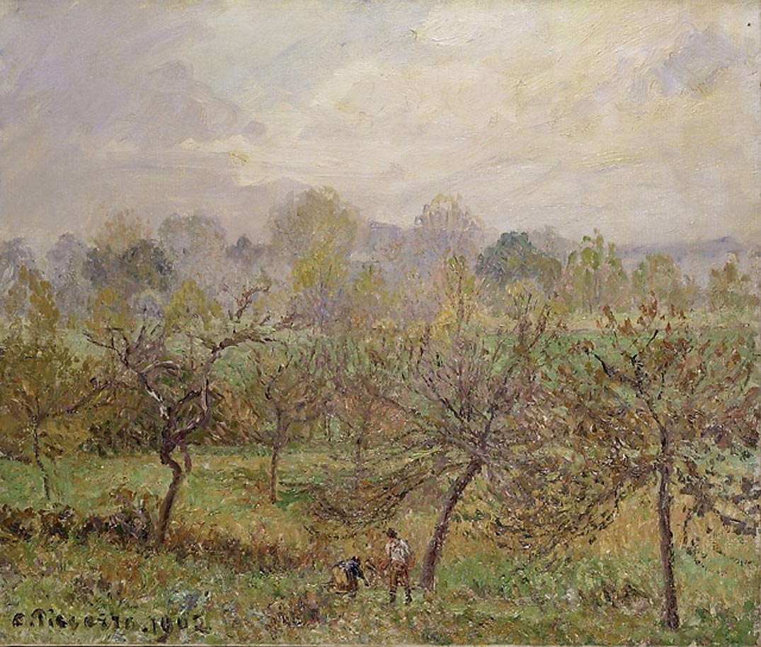 Autumn, Morning Mist, Éragny sur Epte (1902) - Camille Pissarro Tablo