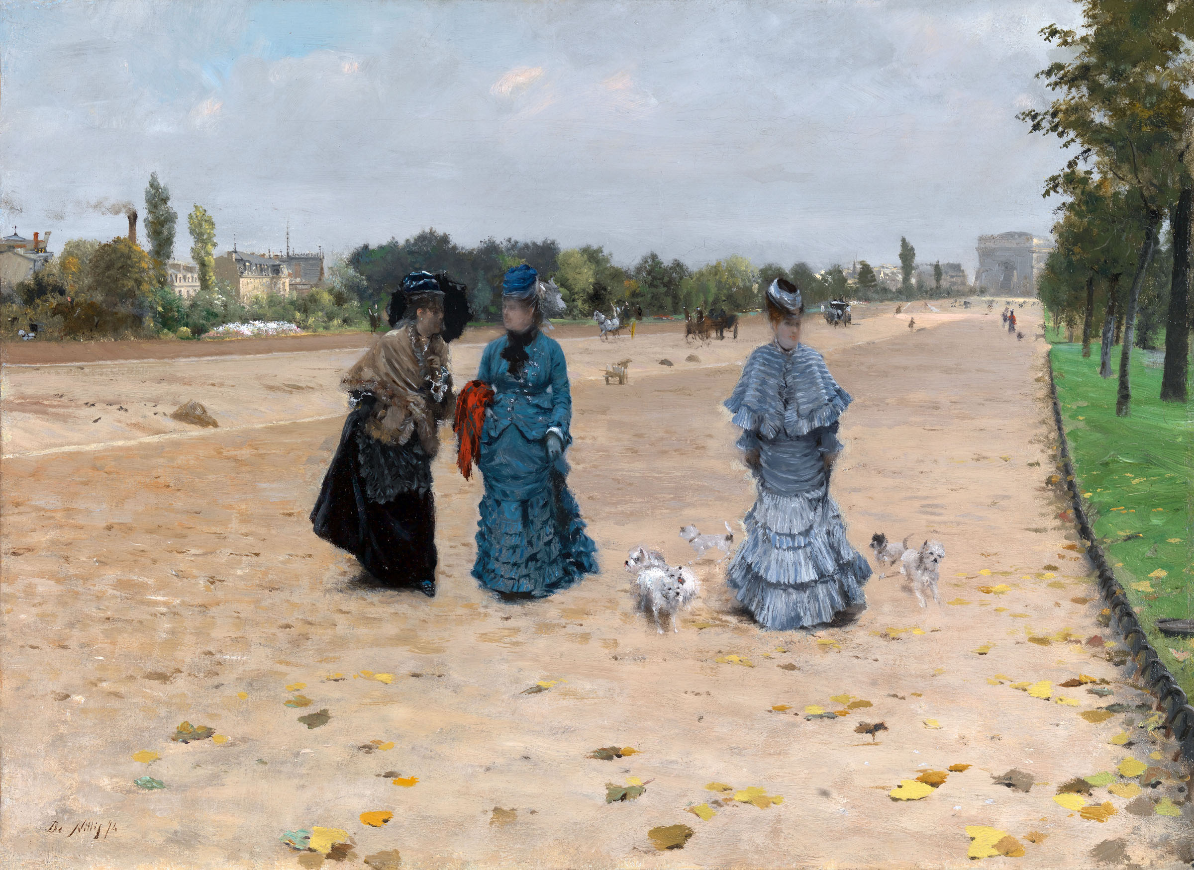 Avenue de Bois du Boulogne (1874) - Giuseppe De Nittis Tablo