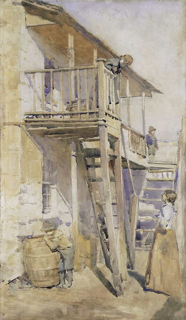 Back of old house, Clyde St Miller's Point (1895) - Julian Ashton Tablo