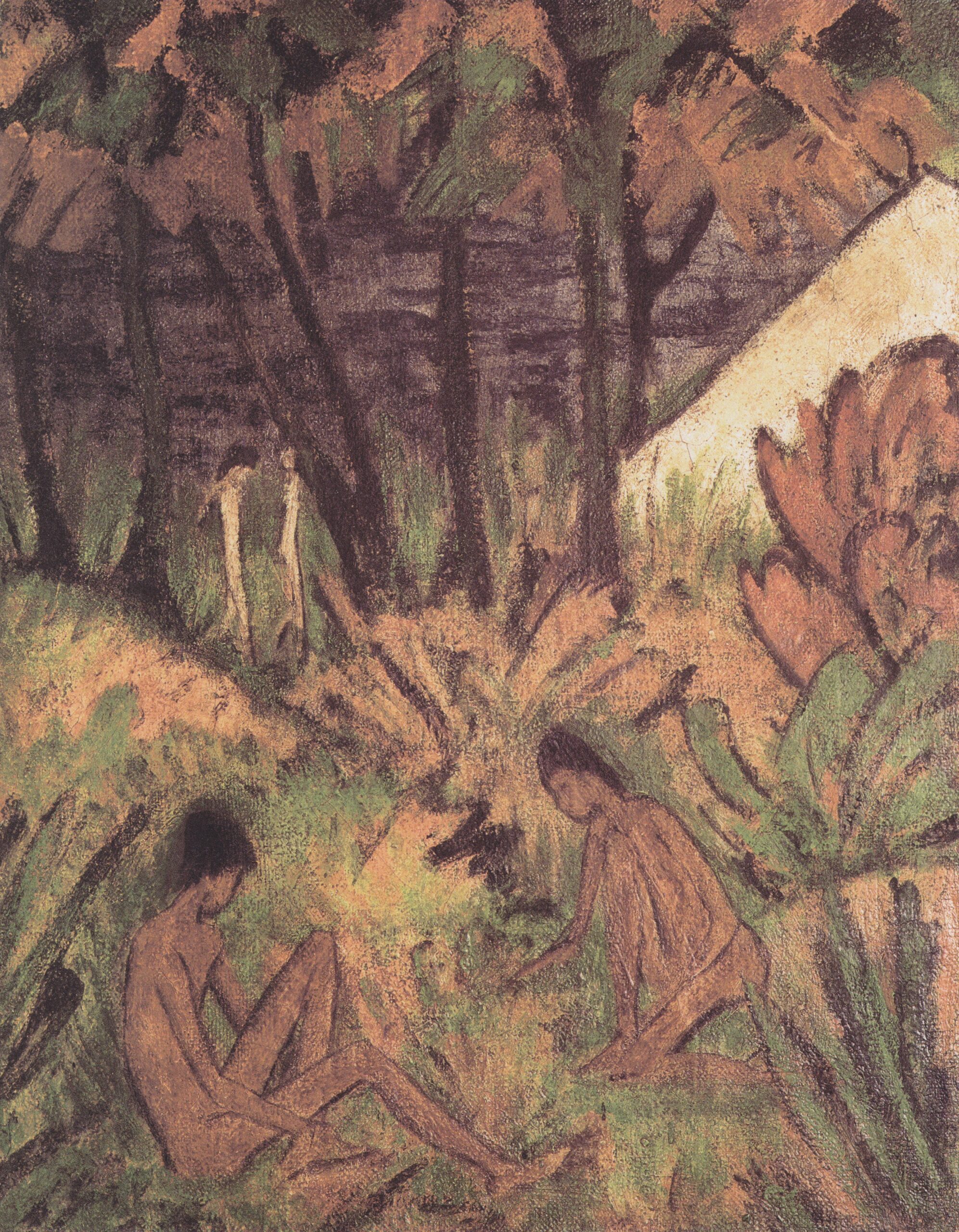 Badende Am Waldsee (1919) - Otto Mueller Tablo