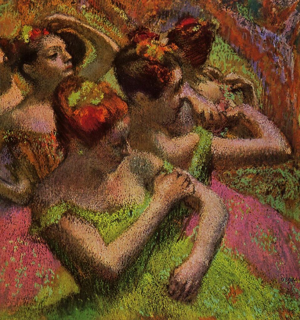 Ballerinas Adjusting Their Dresses (1899) - Edgar Degas Tablo