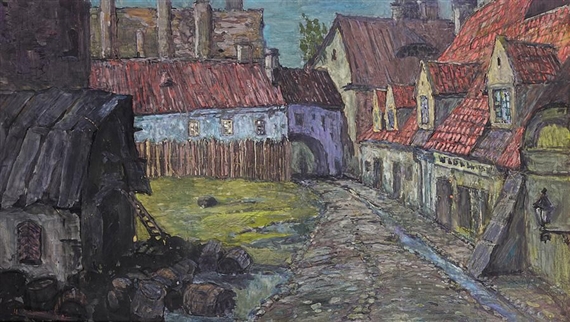 Baltic townscape - Mstislav Dobuzhinsky Tablo