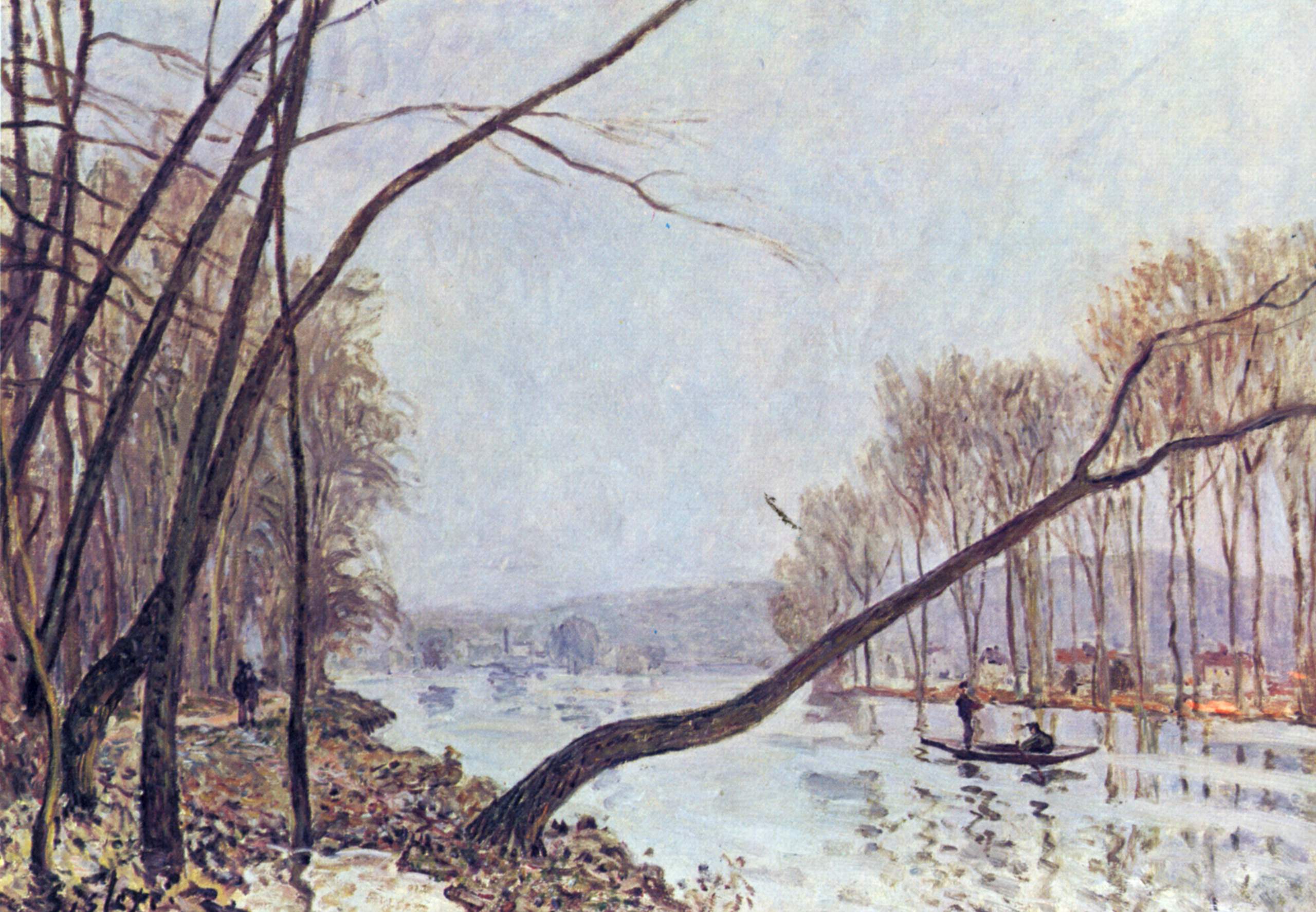 Bank, in the autumn (1876) - Alfred Sisley Tablo