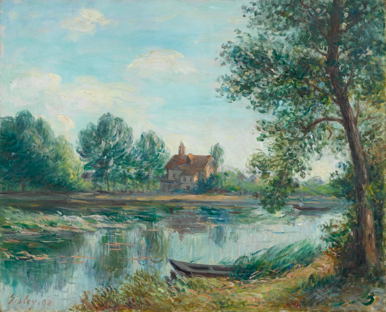 Banks of the Loing at Saint Mammès (1892) - Alfred Sisley Tablo