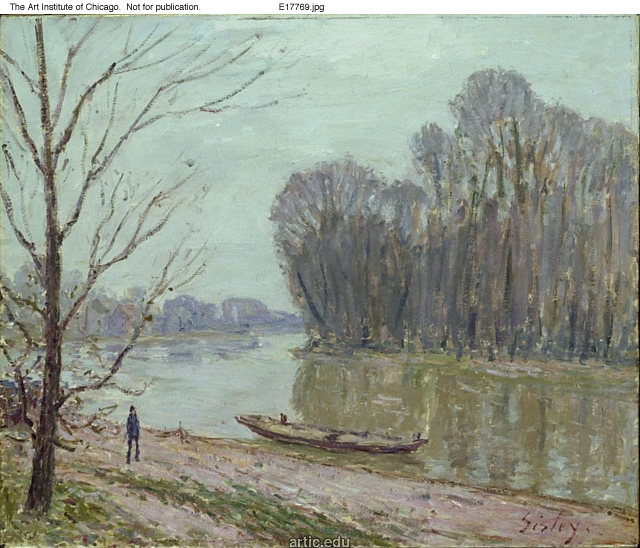 Banks of the Loing, Winter (1896) - Alfred Sisley Tablo