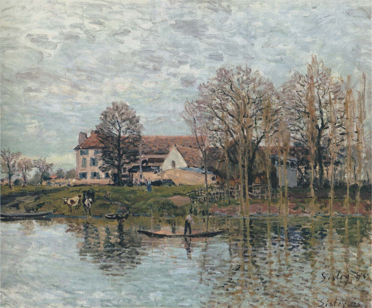 Banks of the Seine at Port Marly (1875) - Alfred Sisley Tablo