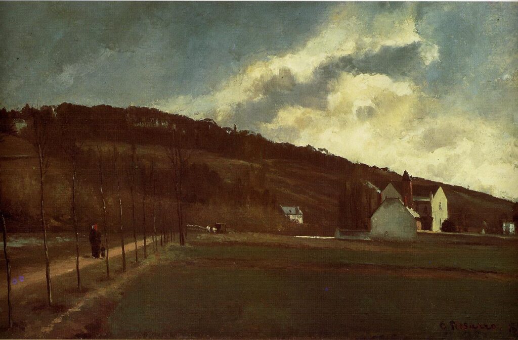 Banks of the river Marne in winter (1866) - Camille Pissarro Tablo