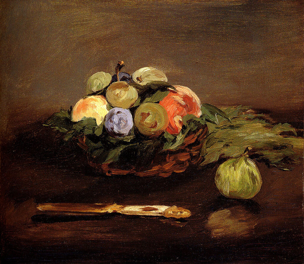 Basket of Fruits (1864) - Edouard Manet Tablo