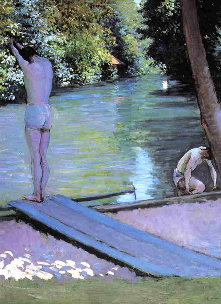 Bather Preparing to Dive (1878) - Gustave Caillebotte Tablo