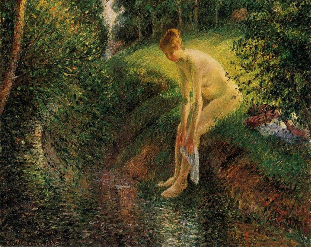 Bather in the Woods (1895) - Camille Pissarro Tablo