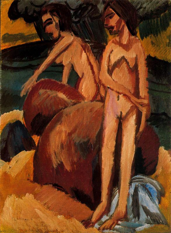 Bathers at Sea (1914) - Ernst Ludwig Kirchner Tablo