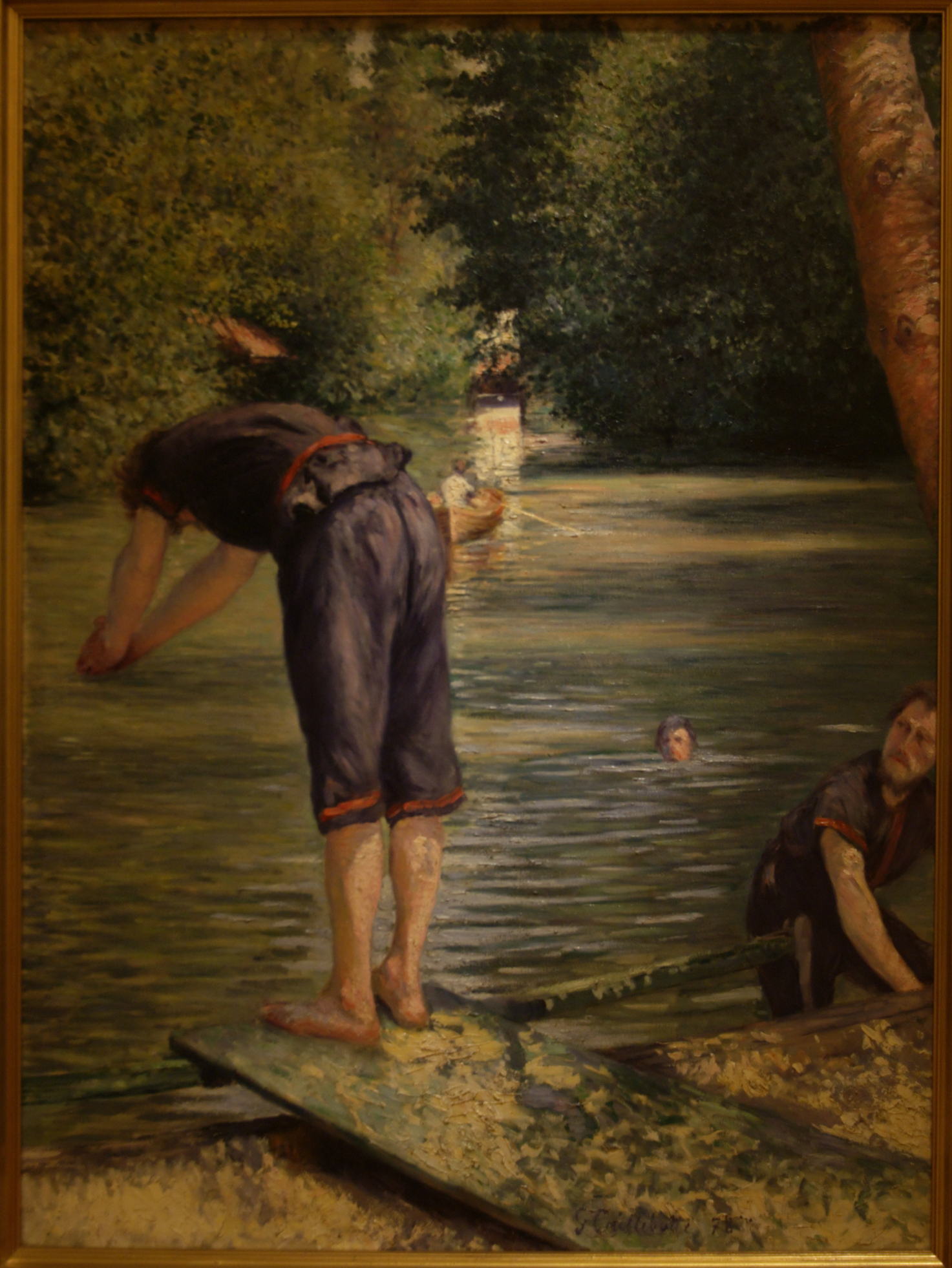Bathers on the Banks of the Yerres (1878) - Gustave Caillebotte Tablo