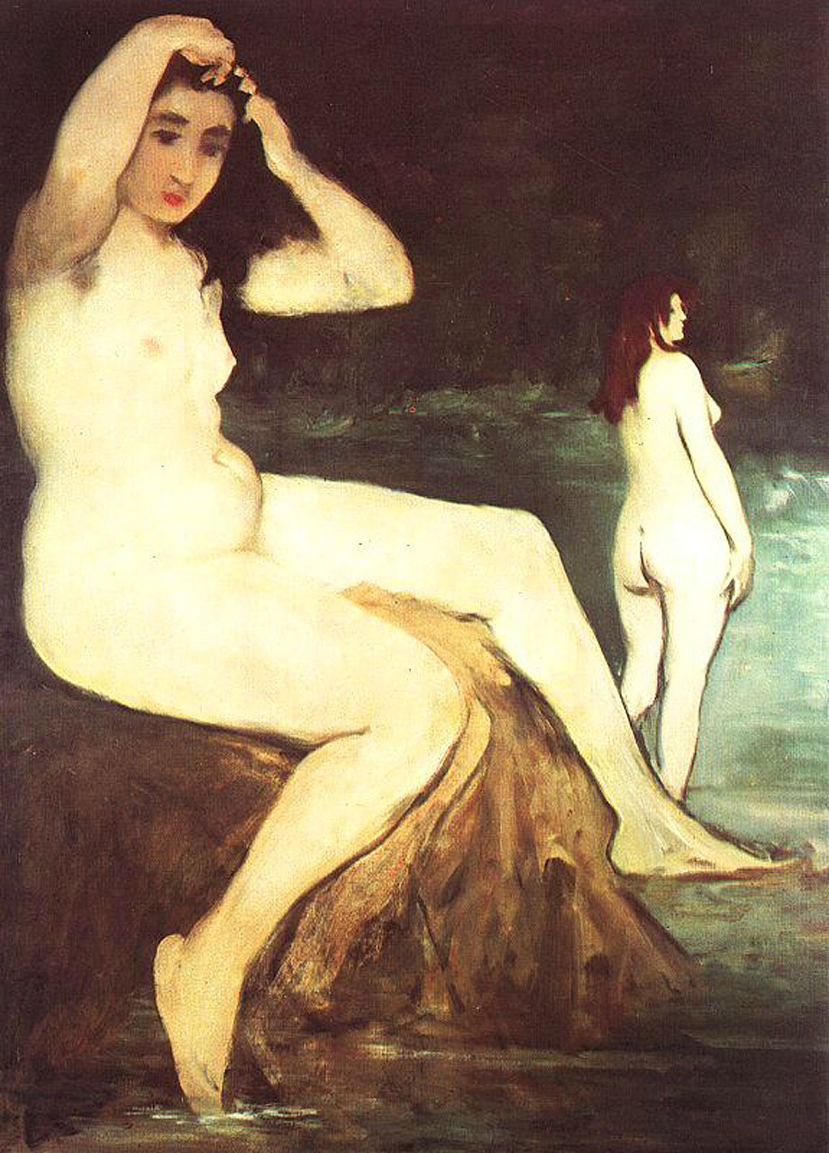 Bathers on the Seine (1875) - Edouard Manet Tablo