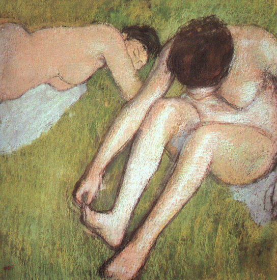 Bathers on the grass (1886) - Edgar Degas Tablo