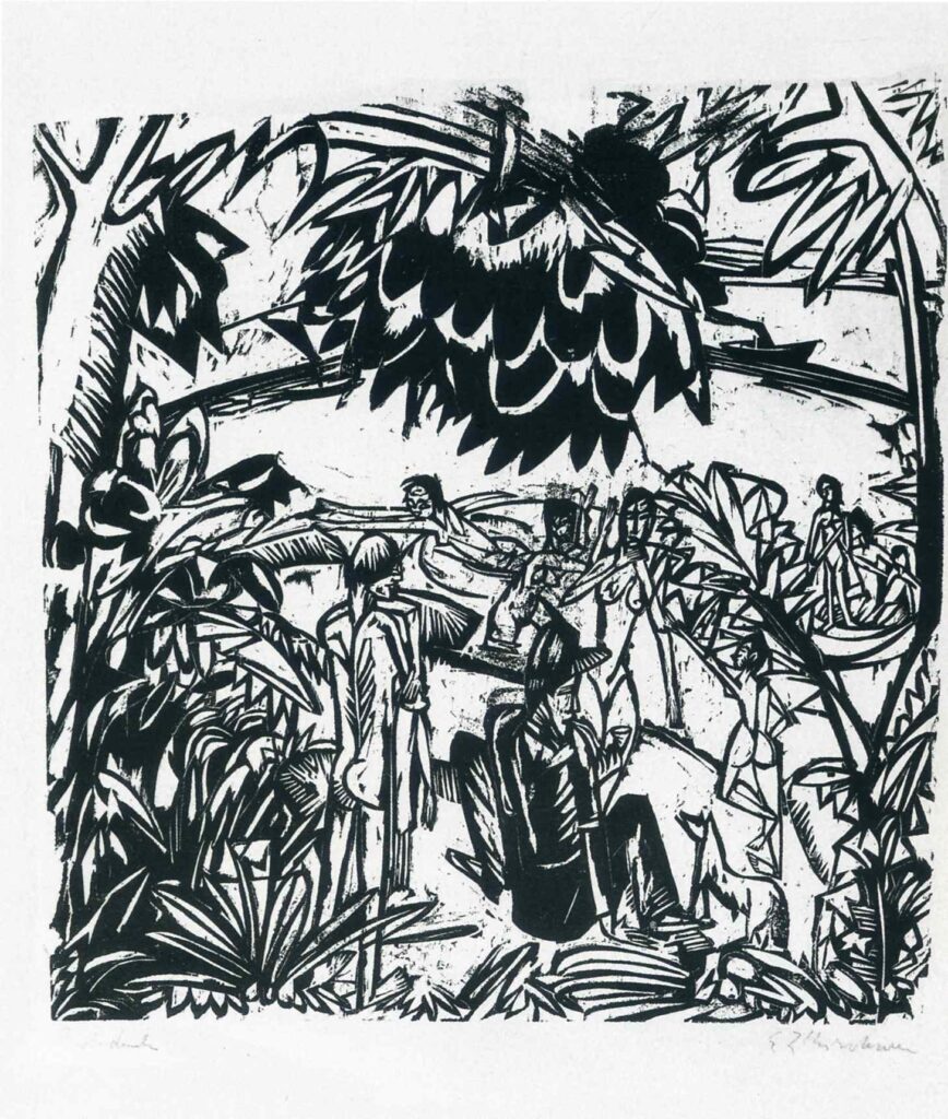 Bathers under Trees (1914) - Ernst Ludwig Kirchner Tablo
