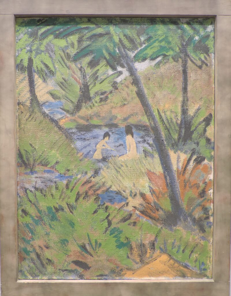 Bathing Girls in the Forest Pond (1916) - Otto Mueller Tablo