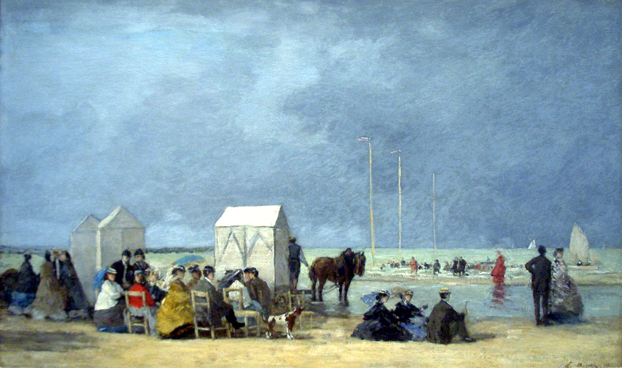 Bathing time at Deauville - Eugène Boudin Tablo