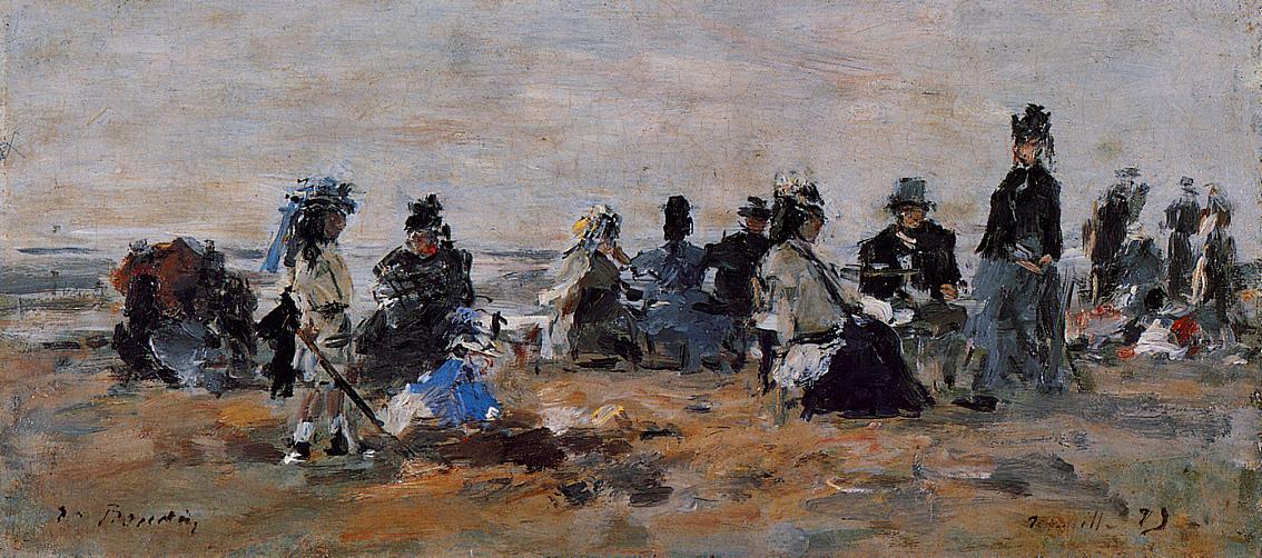 Beach Scene (1879) - Eugène Boudin Tablo