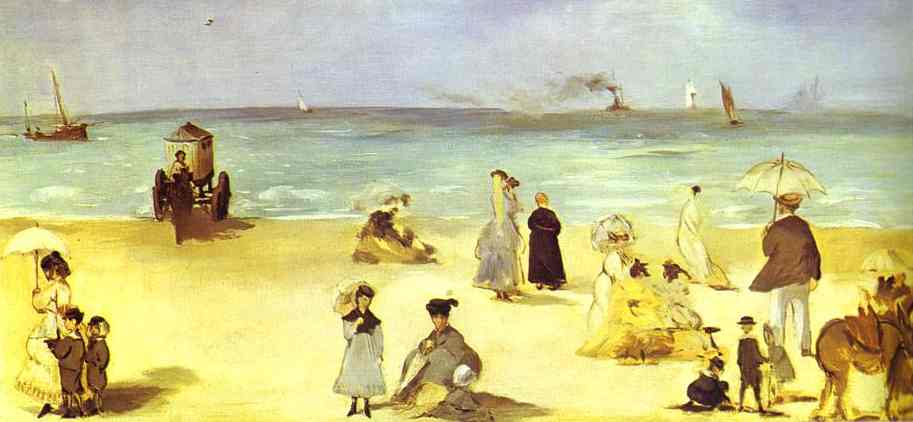 Beach at Boulogne (1869) - Edouard Manet Tablo