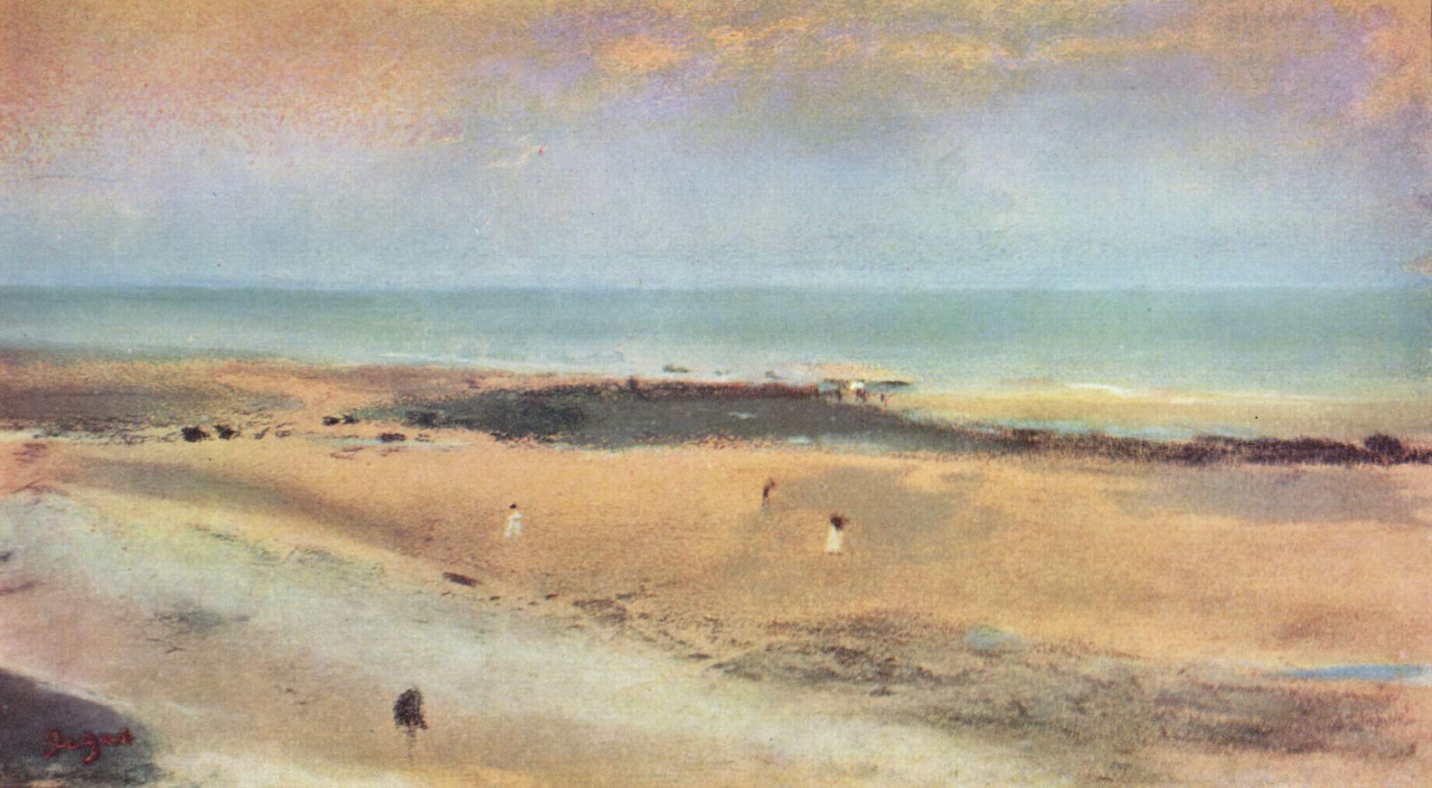 Beach at Ebbe (1869) - Edgar Degas Tablo