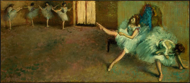 Before the Ballet (detail) (1890) - Edgar Degas Tablo