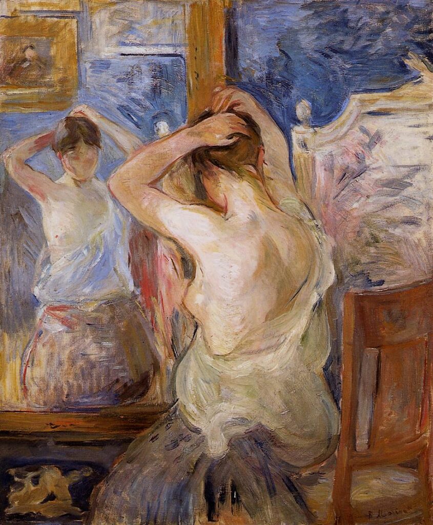 Before the Mirror (1890) – Berthe Morisot Tablo