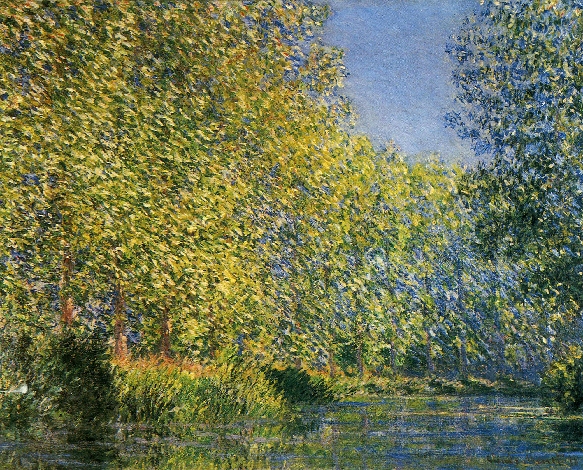 Bend in the River Epte (1888) - Claude Monet Tablo