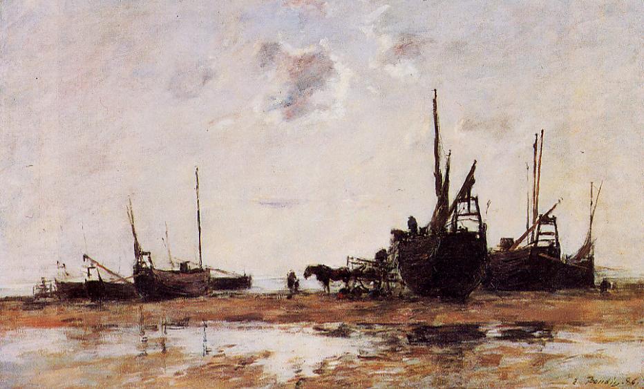Berck, Low Tide - Eugène Boudin Tablo