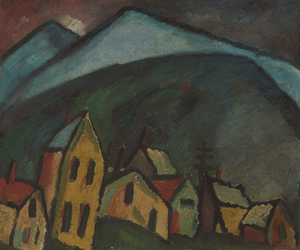 Berglandschaft mit Häusern (1912) - Alexej von Jawlensky Tablo