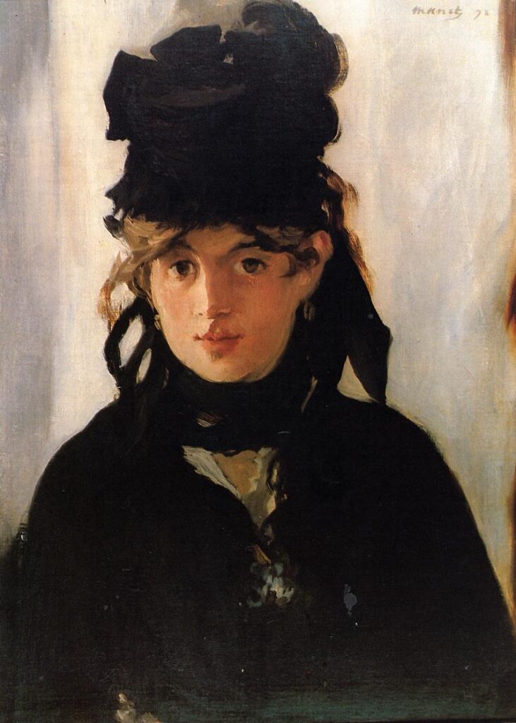 Berthe Morisot with a bouquet of violets (1872) - Edouard Manet Tablo