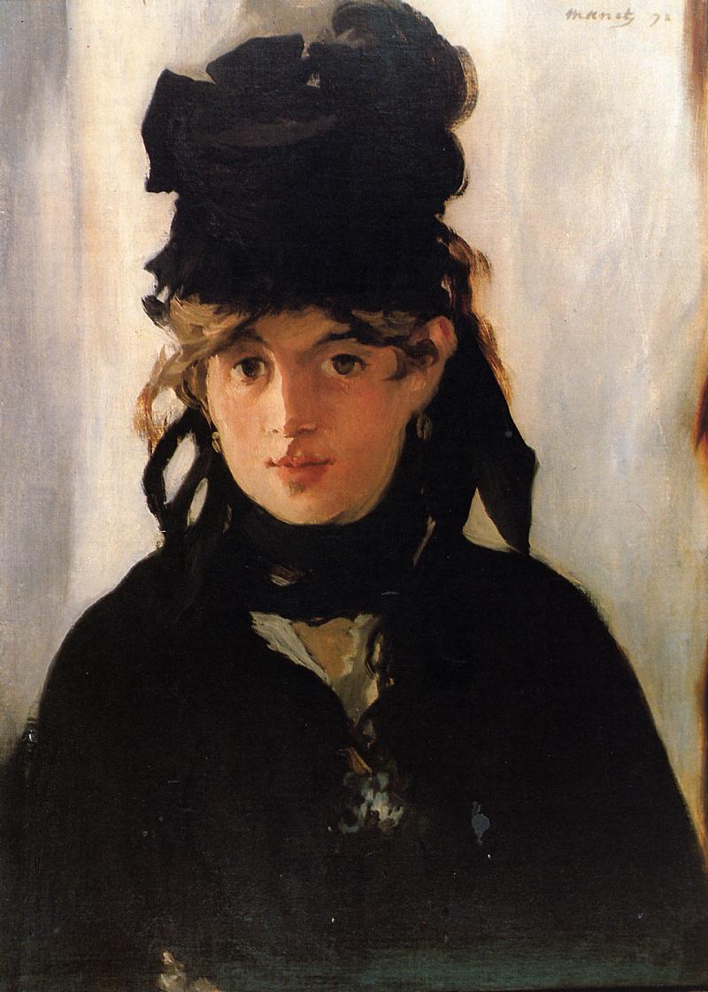 Berthe Morisot with a bouquet of violets (1872) - Edouard Manet Tablo
