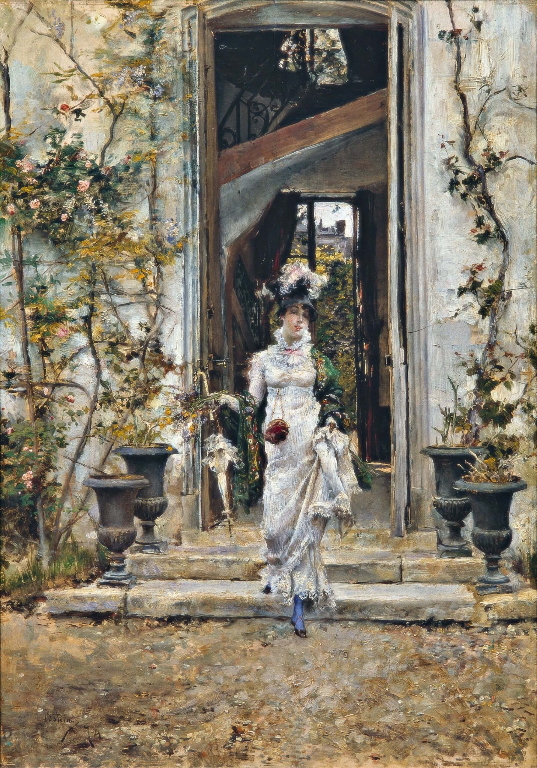 Berthe leaving for a walk (1874) - Giovanni Boldini Tablo