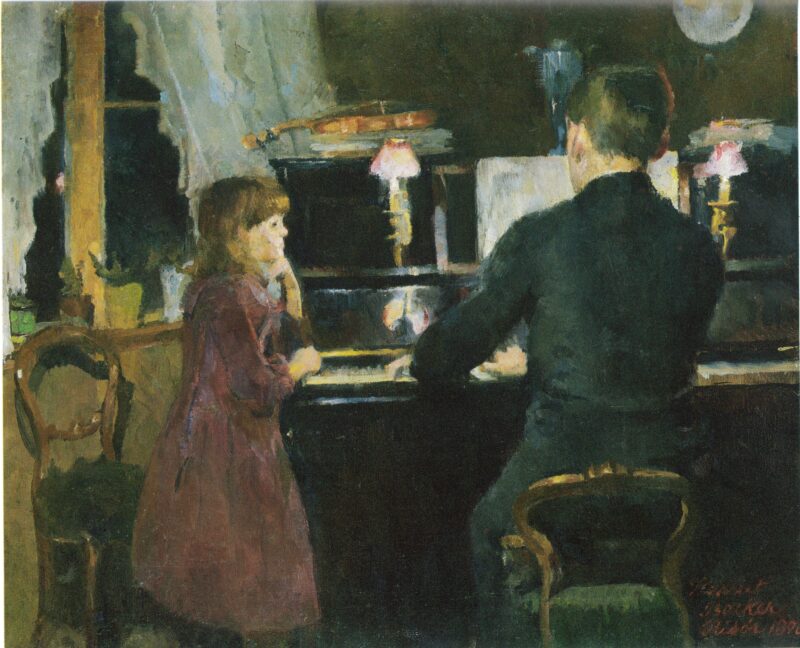 Big Brother Playing (1890) - Harriet Backer Tablo