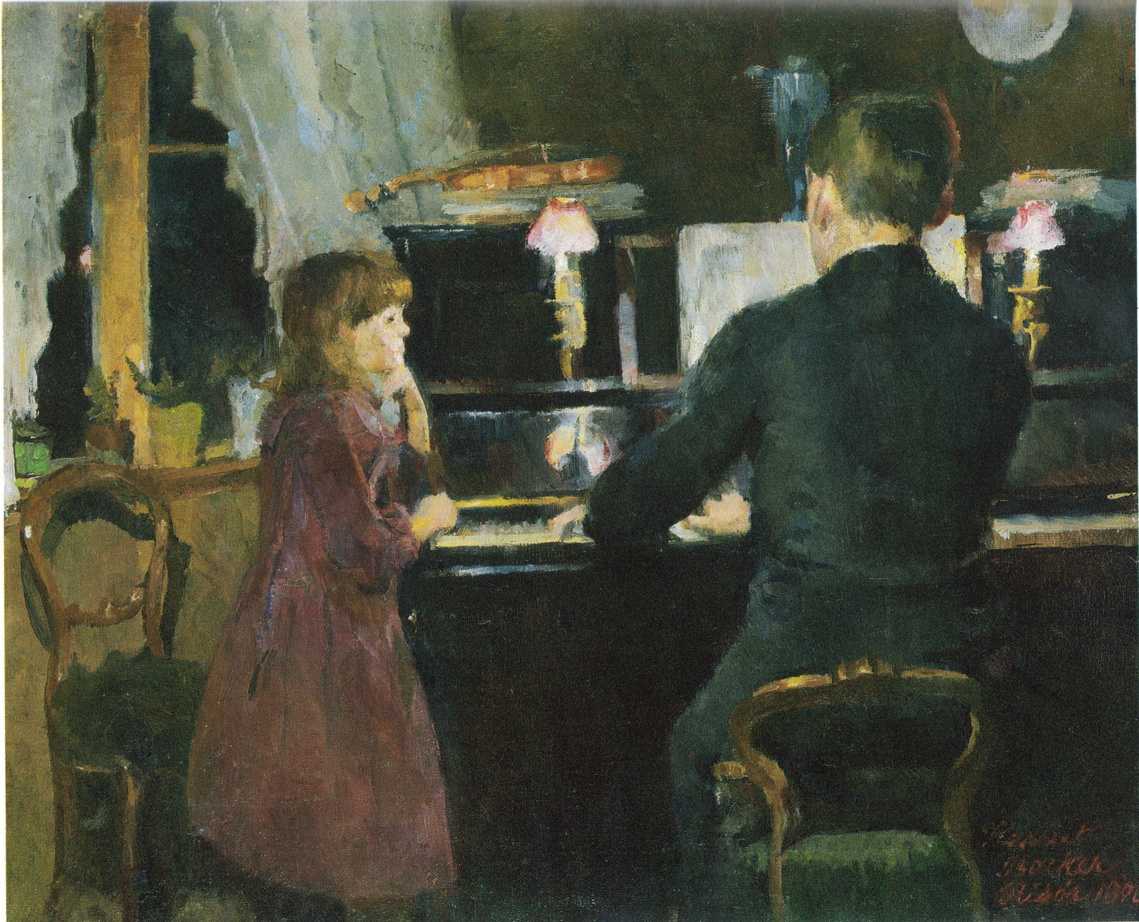 Big Brother Playing (1890) - Harriet Backer Tablo