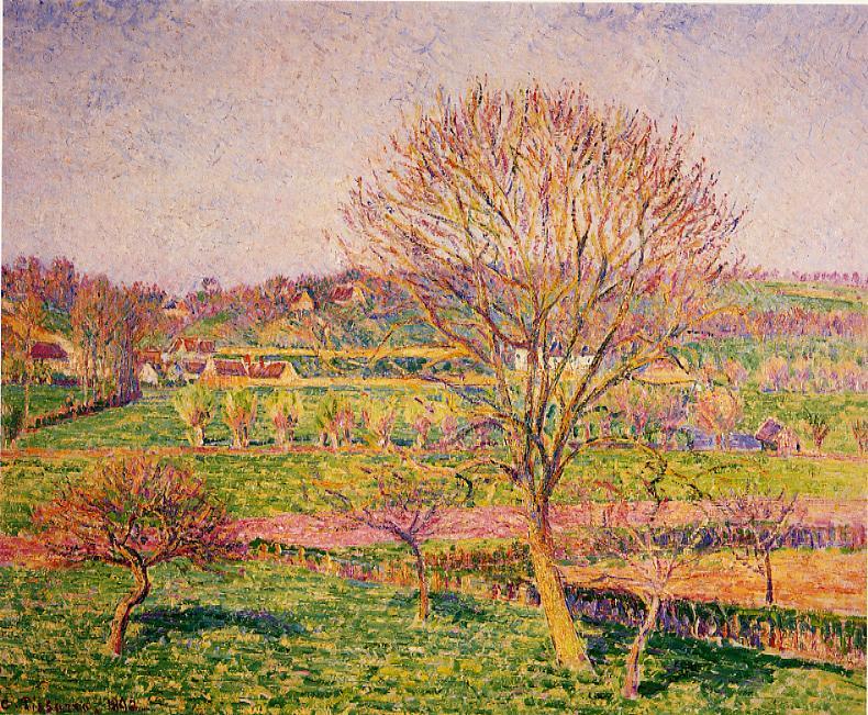 Big Walnut Tree at Eragny (1892) - Camille Pissarro Tablo