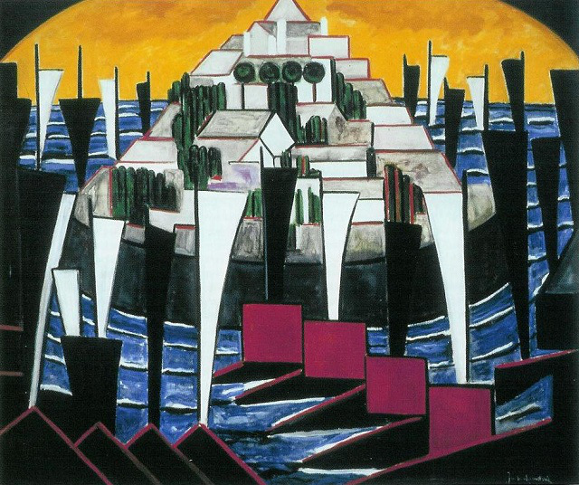 Bild no. 15, Berg und Schiffe (1914) - Jacoba van Heemskerck Tablo