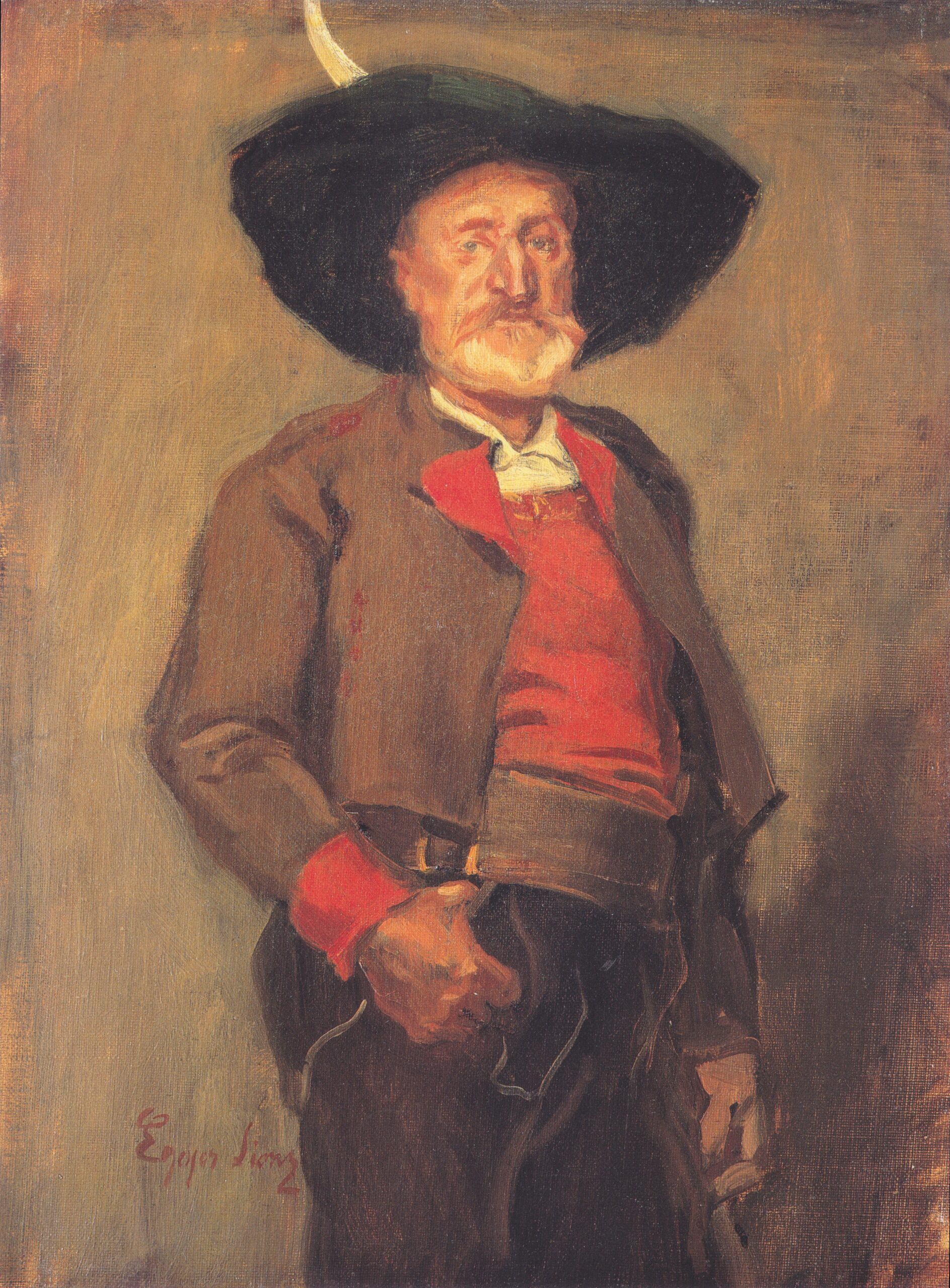 Bildnis Costenoble in Tracht (1905) - Albin Egger-Lienz Tablo