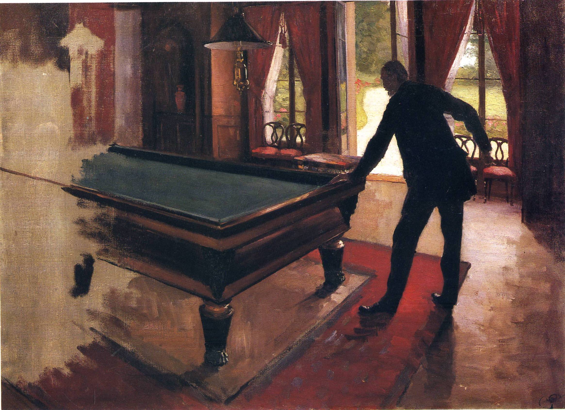 Billiards (1875) - Gustave Caillebotte Tablo