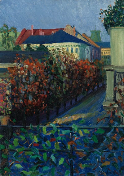 Blick aus der Bonner Wohnung - Gabriele Münter Tablo