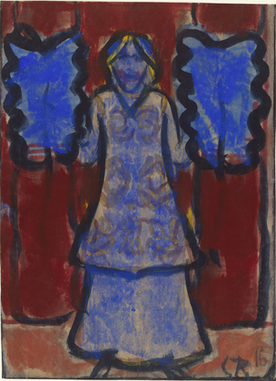 Blue Fan Dancer (1916) - Christian Rohlfs Tablo