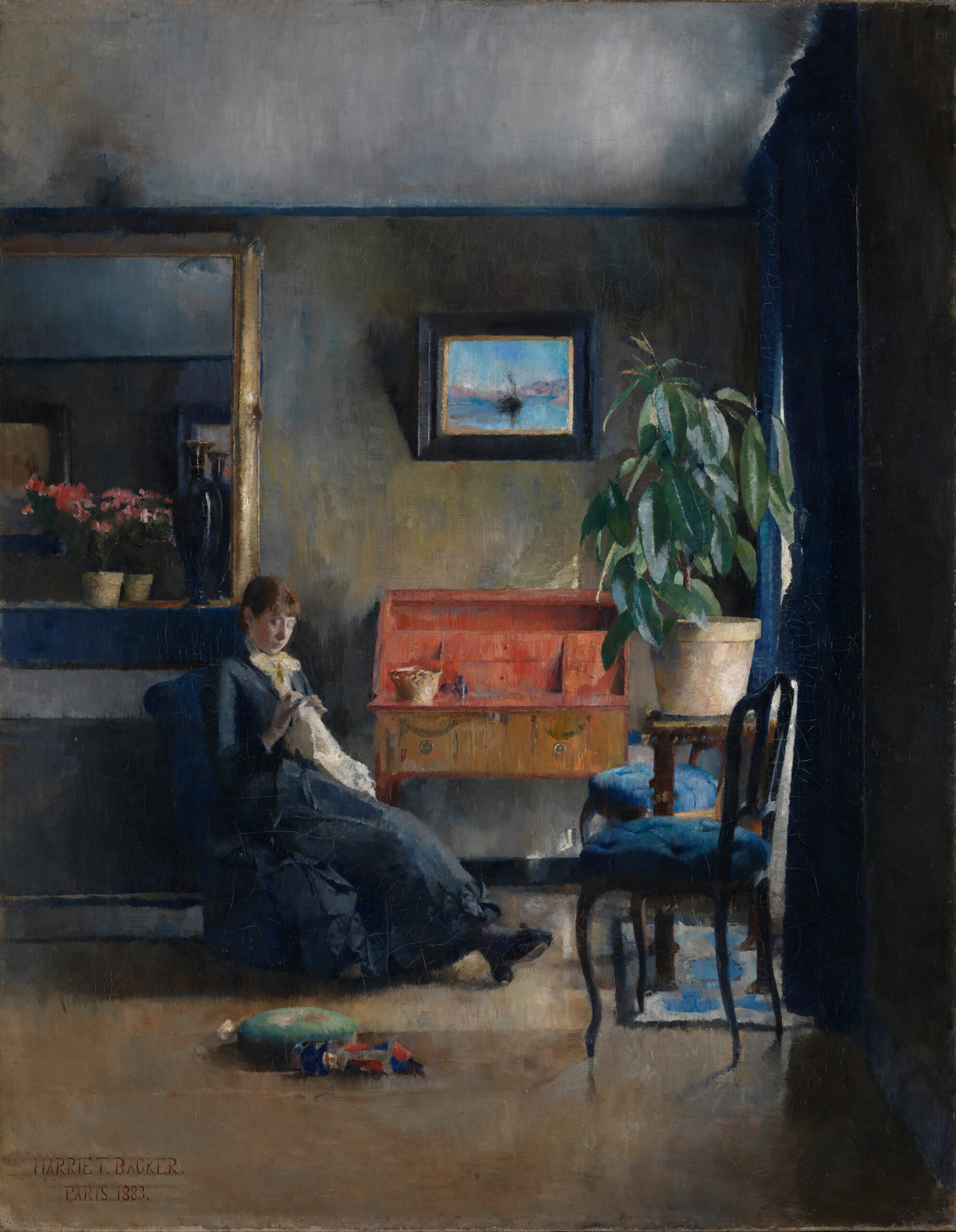 Blue Interior (1883) - Harriet Backer Tablo