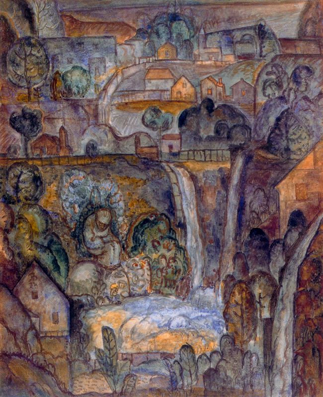 Blue Waterfall (1932) - Albert Bloch Tablo