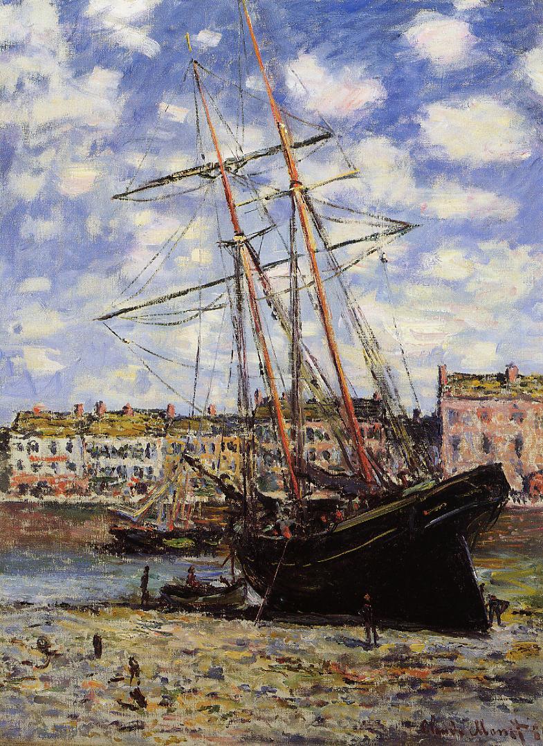 Boat at Low Tide at Fecamp (1881) - Claude Monet Tablo