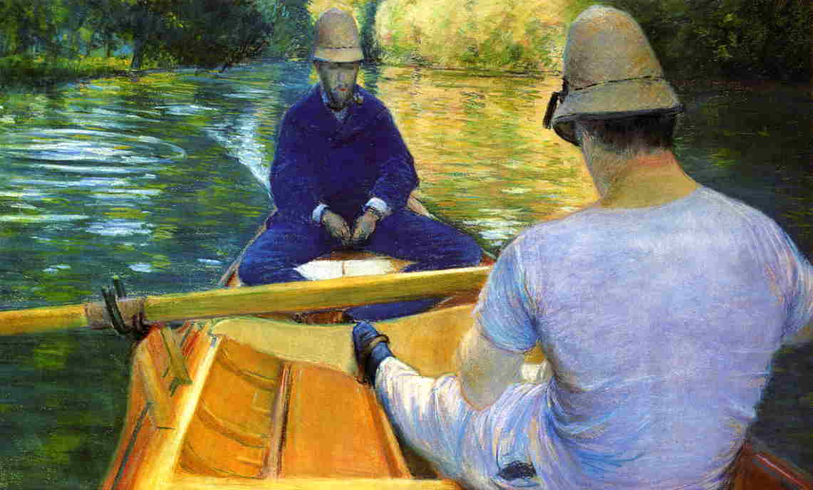 Boaters on the Yerres (1877) - Gustave Caillebotte Tablo