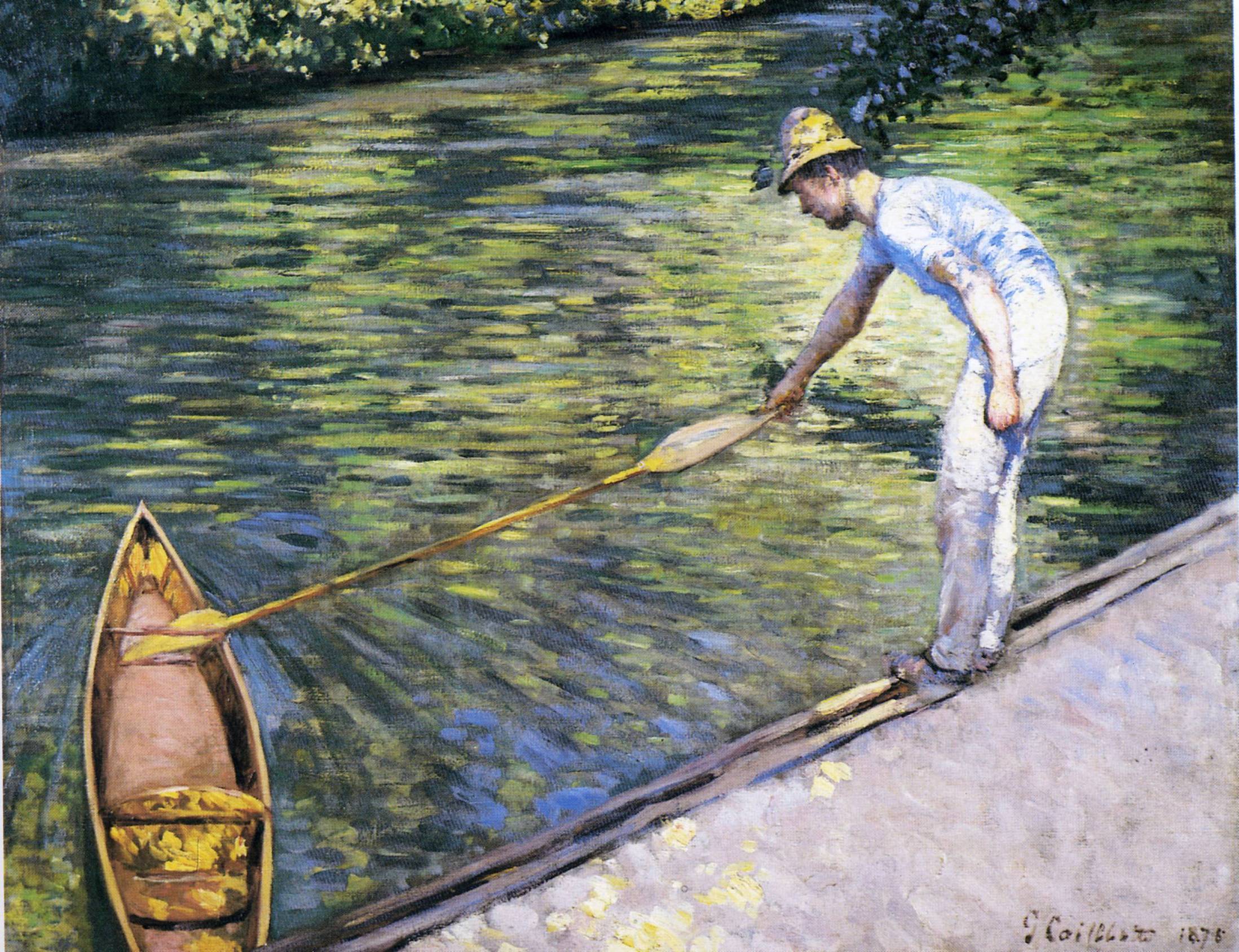 Boating on the Yerres (1878) - Gustave Caillebotte Tablo