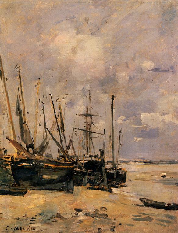 Boats (1890) - Eugène Boudin Tablo