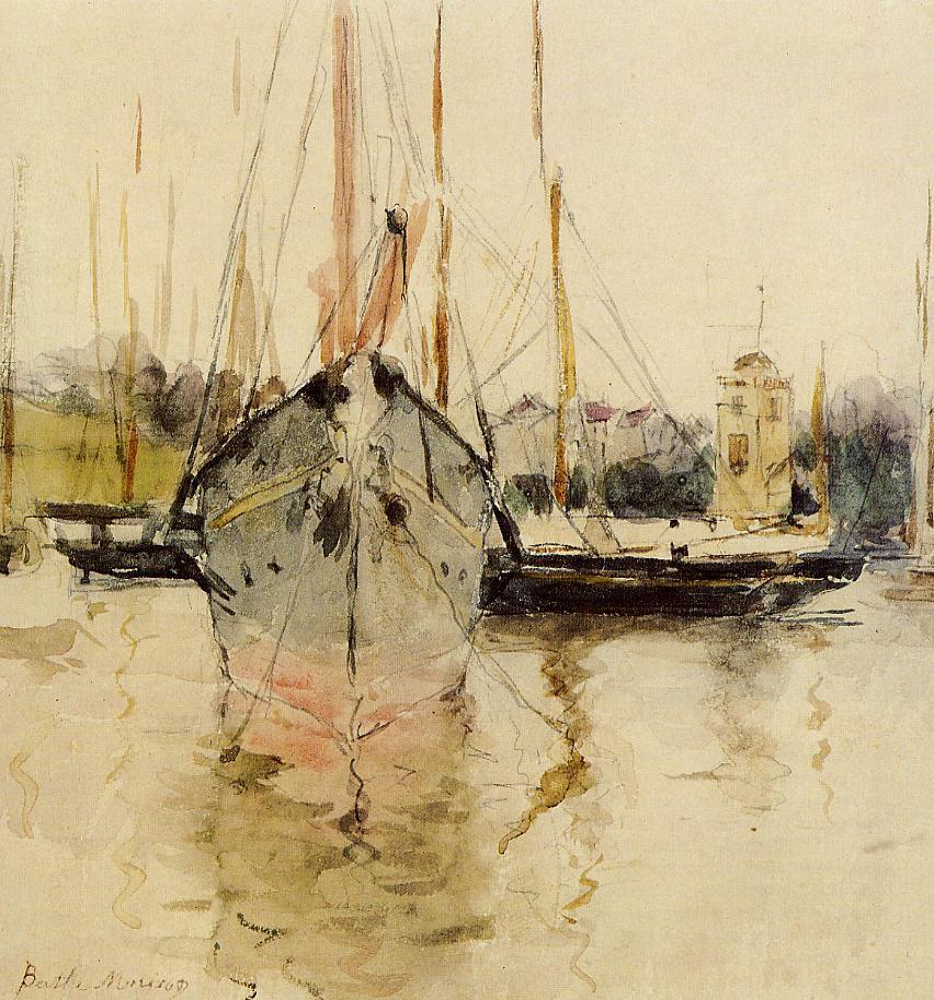 Boats Entry to the Medina in the Isle of Wight (1875) - Berthe Morisot Tablo