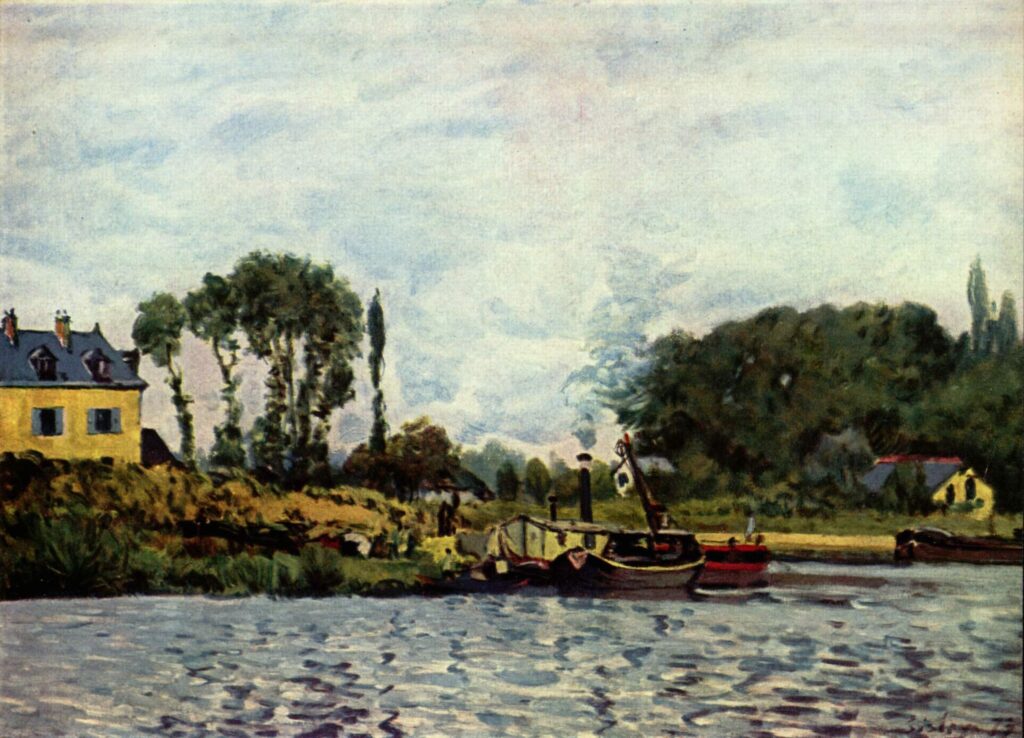 Boats at Bougival (1873) - Alfred Sisley Tablo