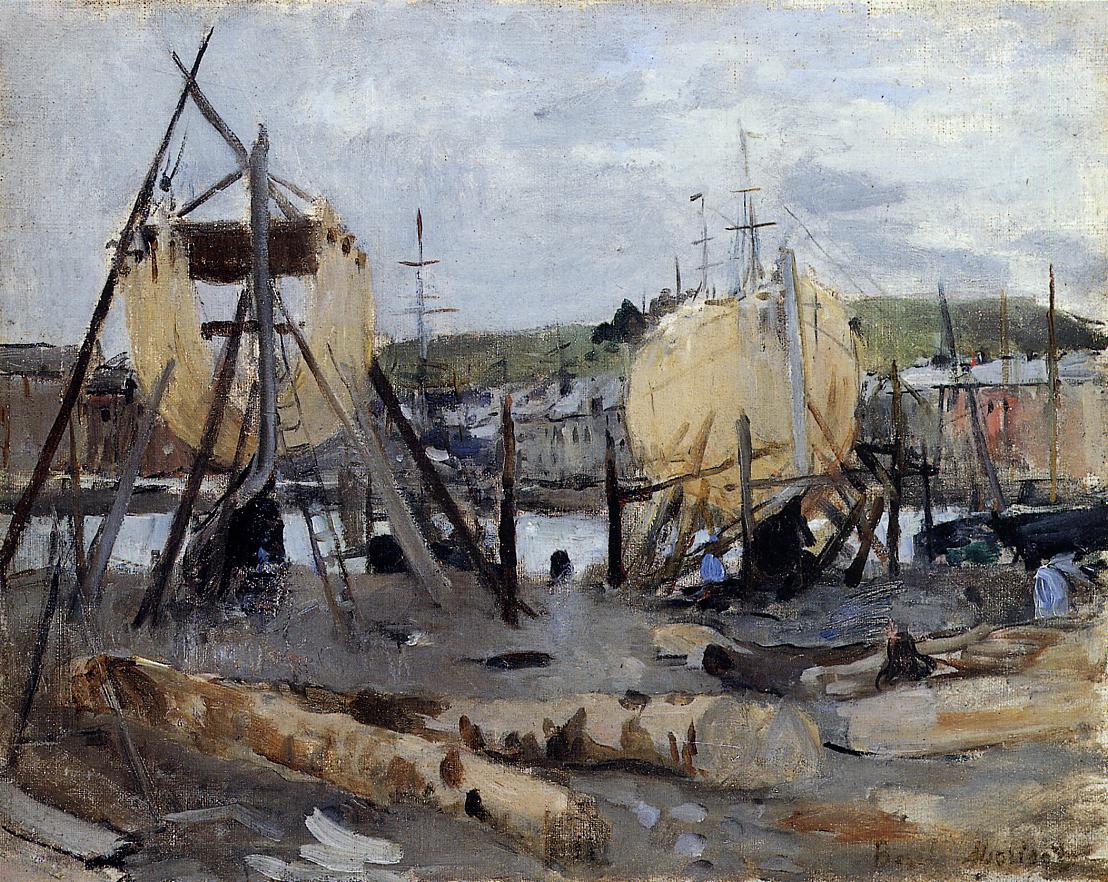 Boats under Construction (1874) - Berthe Morisot Tablo